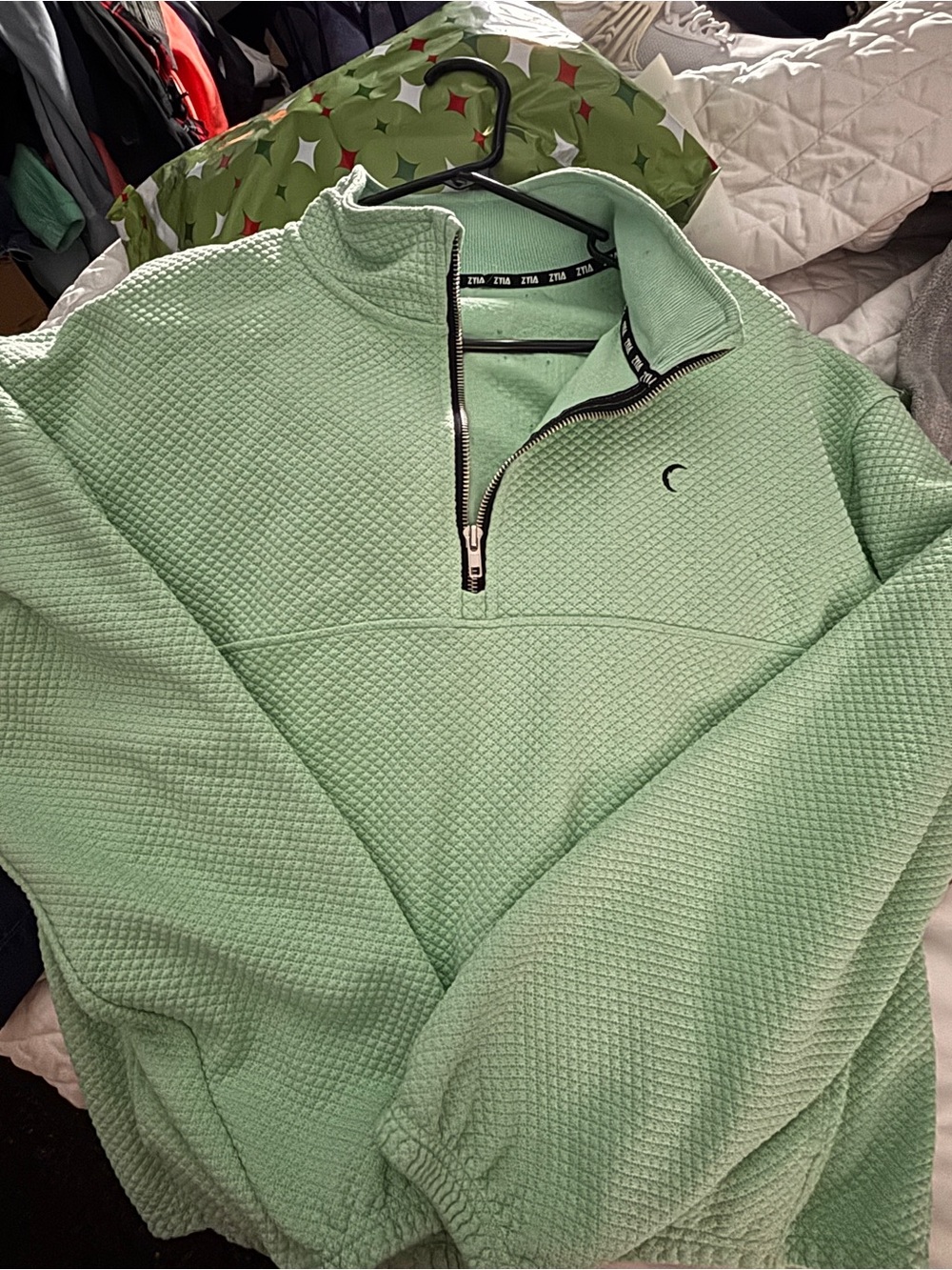 ZYIA Mint Green Quarter-Zip Pullover - Picture 3 of 4